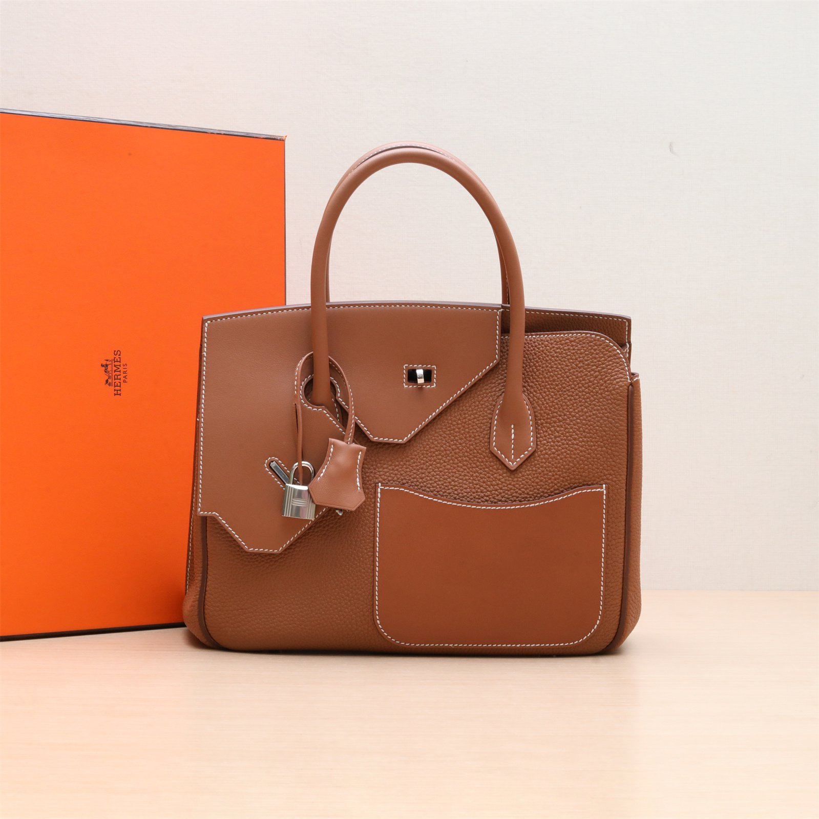 99新 Hermes/爱马仕 小花柳 金棕色 Togo皮 B刻 Birkin 30