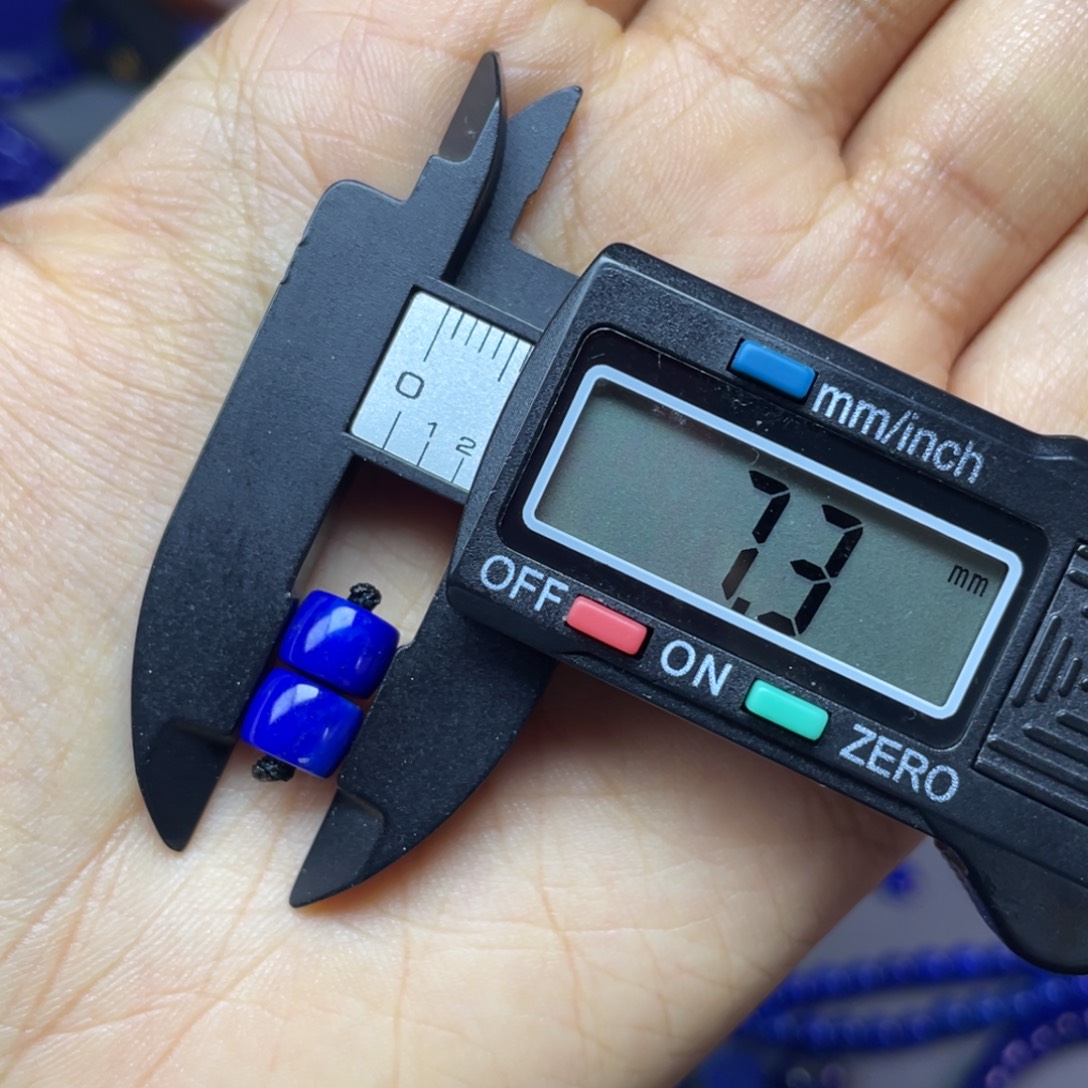 青金石未镶嵌7mm直切对珠配饰