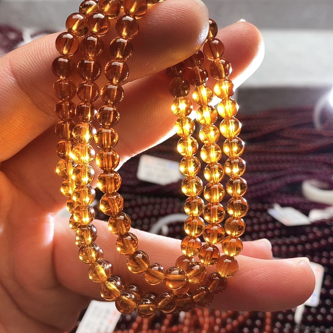 石榴石手链未镶嵌5.5mm芬达石冰透