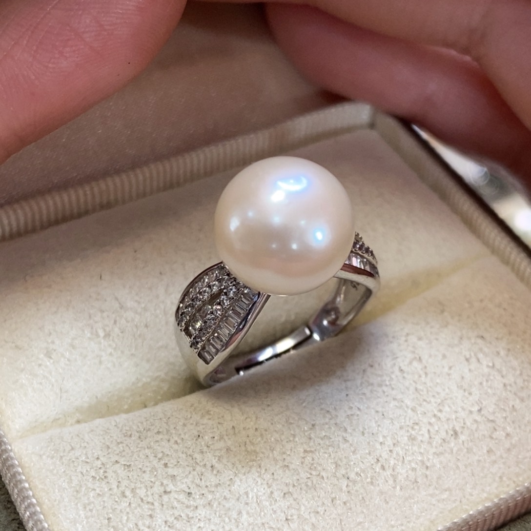 淡水珍珠戒指银S925镶嵌