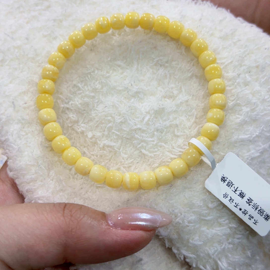 蜜蜡手链未镶嵌6m新粉福利