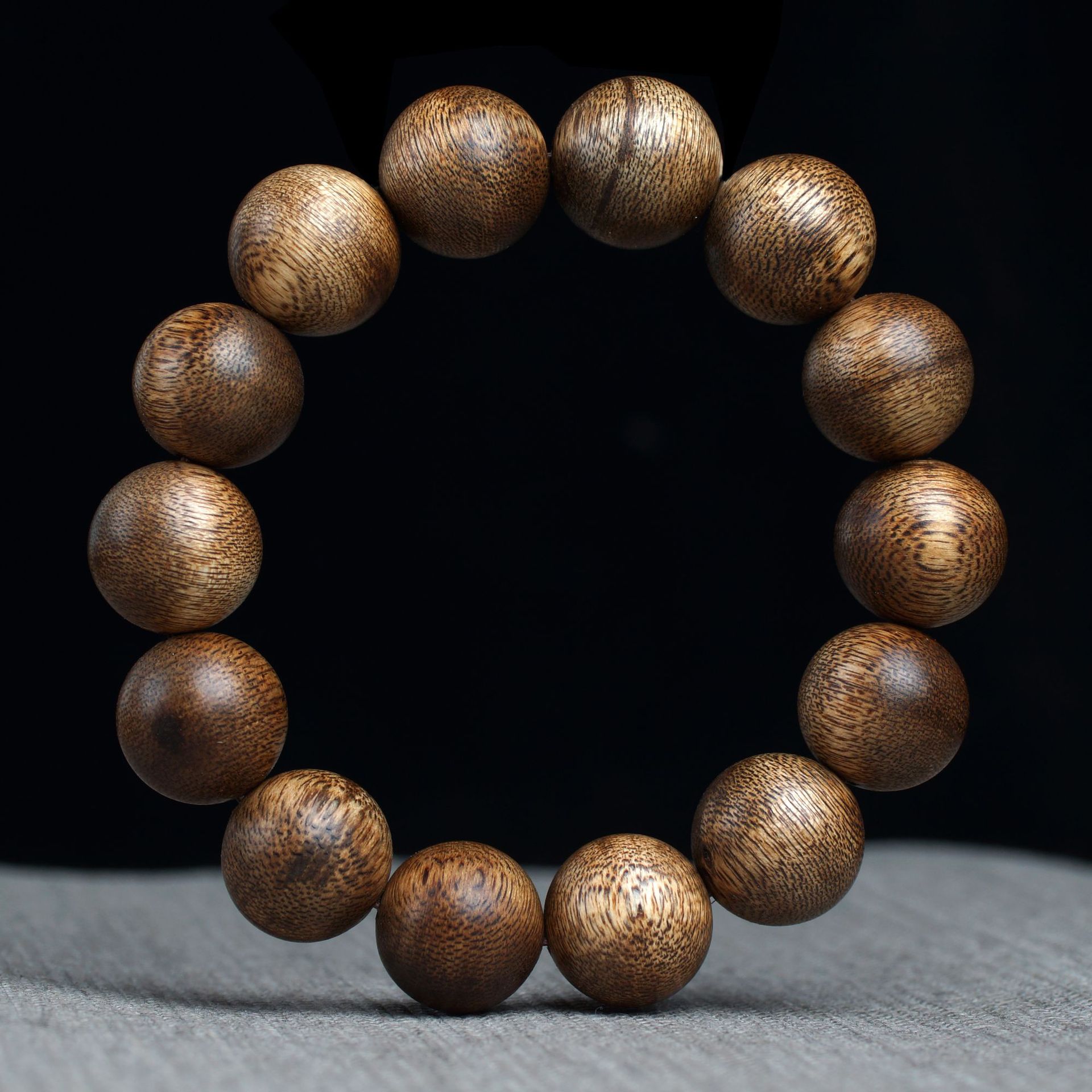 沉香20mm单圈正品高端绿奇楠沉香手串棋楠文玩珠