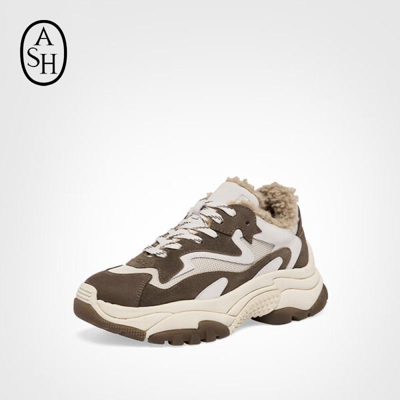 'ASH女鞋2025秋季新款增高厚底老爹鞋系带真皮休闲运动鞋ADDICT