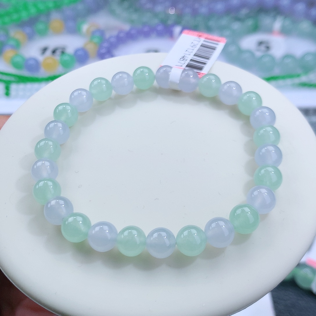 翡翠手串未镶嵌卡6.8