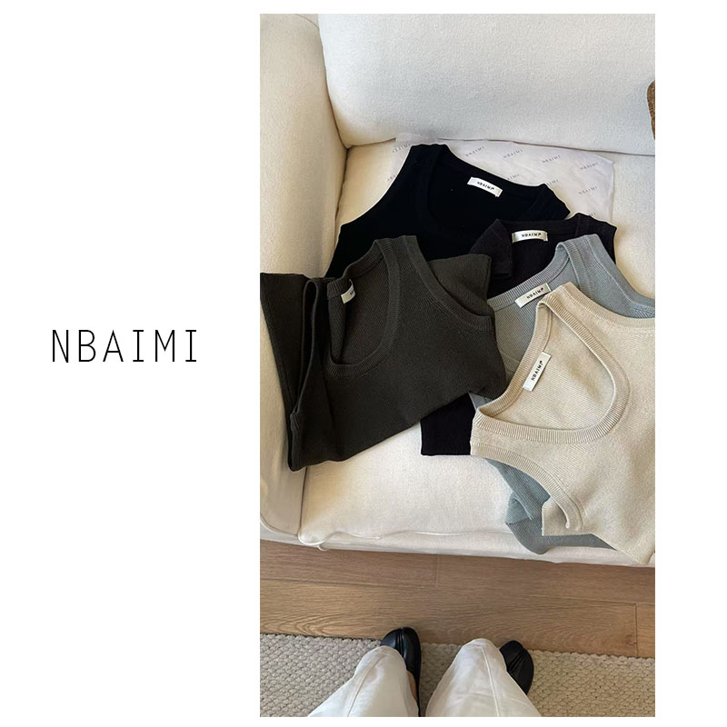 蔓织夏日 春夏休闲百搭时尚圆领外穿内搭都可舒适无袖针织背心