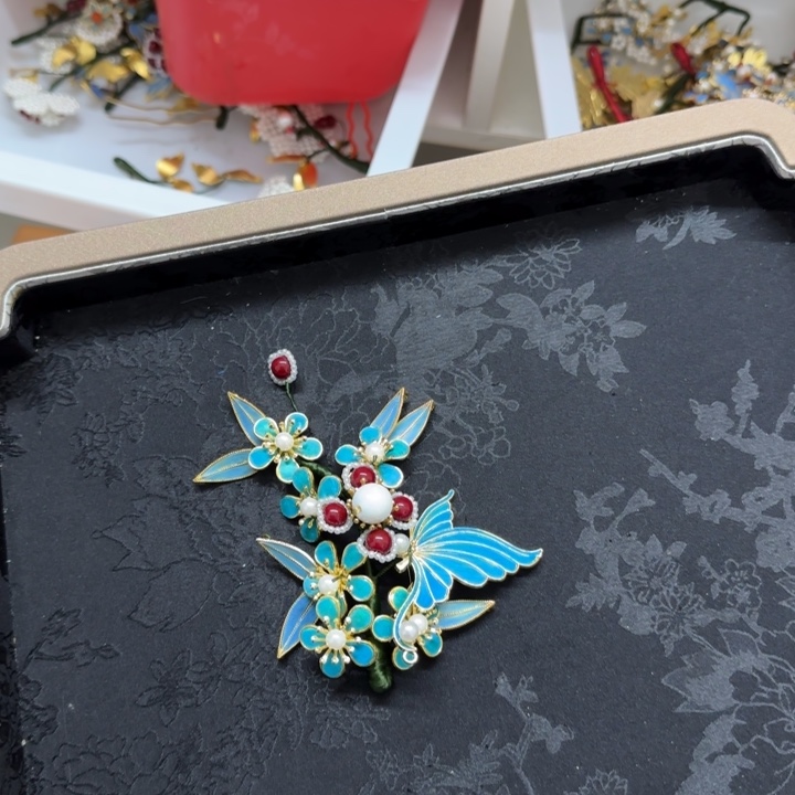 醋酸铁合金鹅毛仿点翠