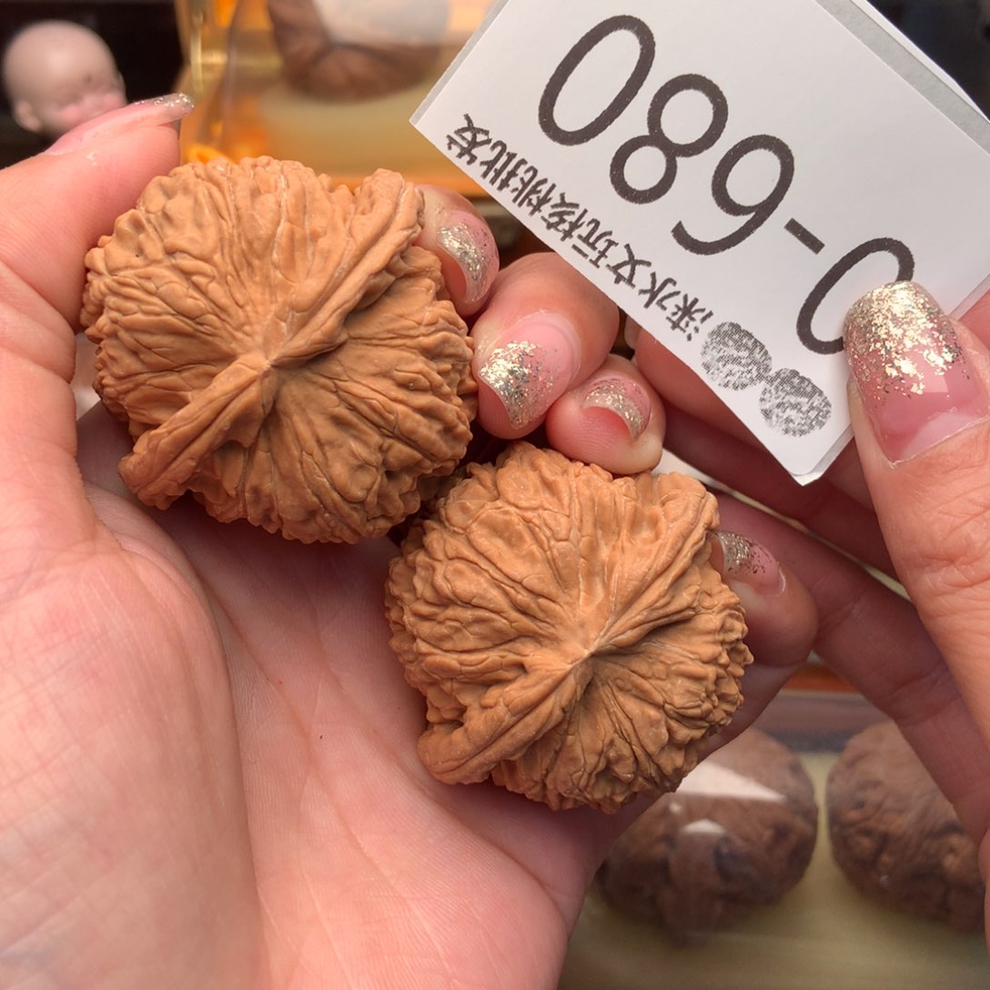 文玩核桃把件44球白 