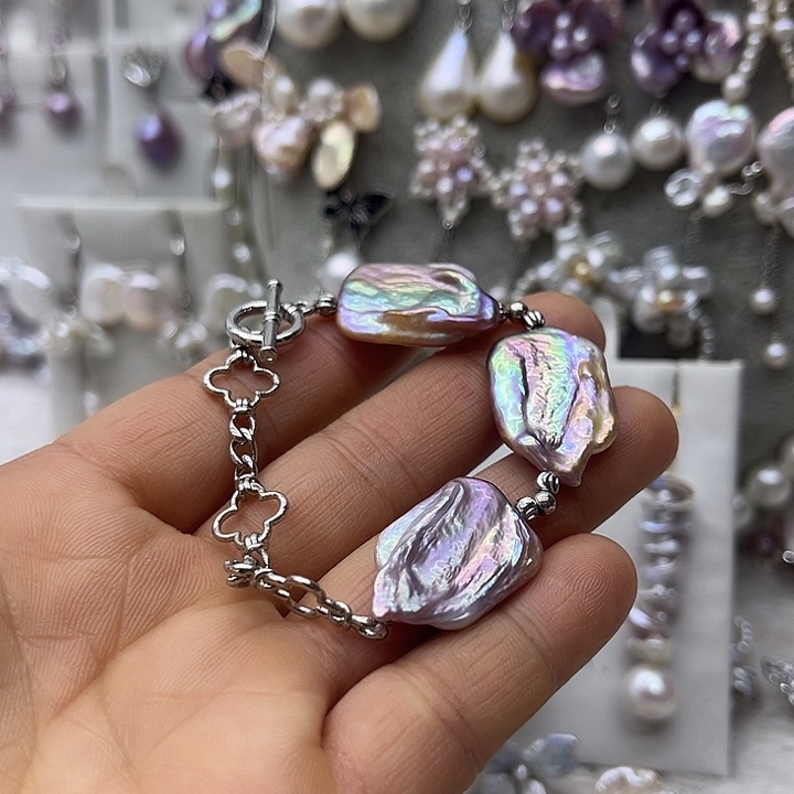 银S925镶嵌颈饰淡水珍珠