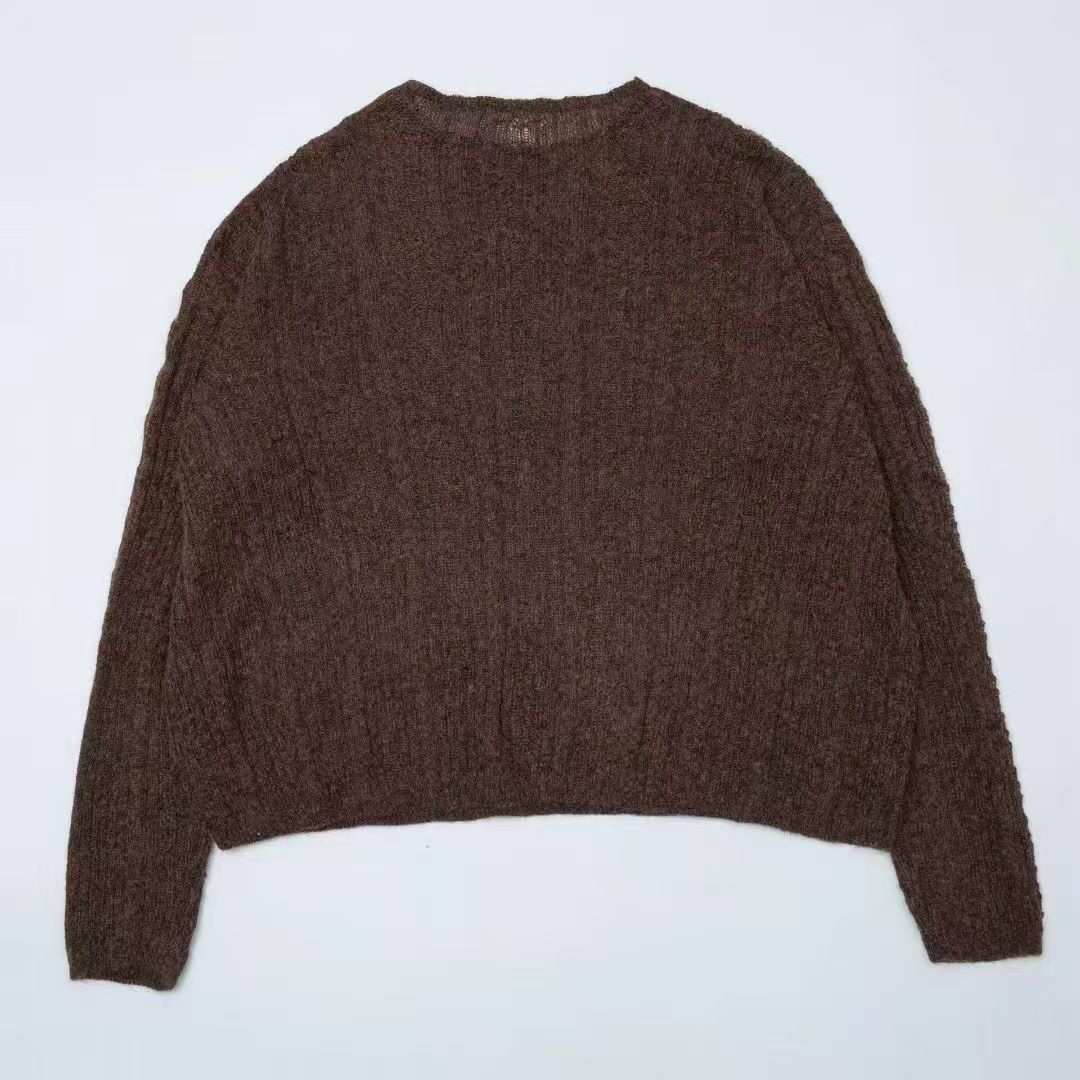 冬冬分享《垒土》759#超柔桑蚕马海毛织花毛衣