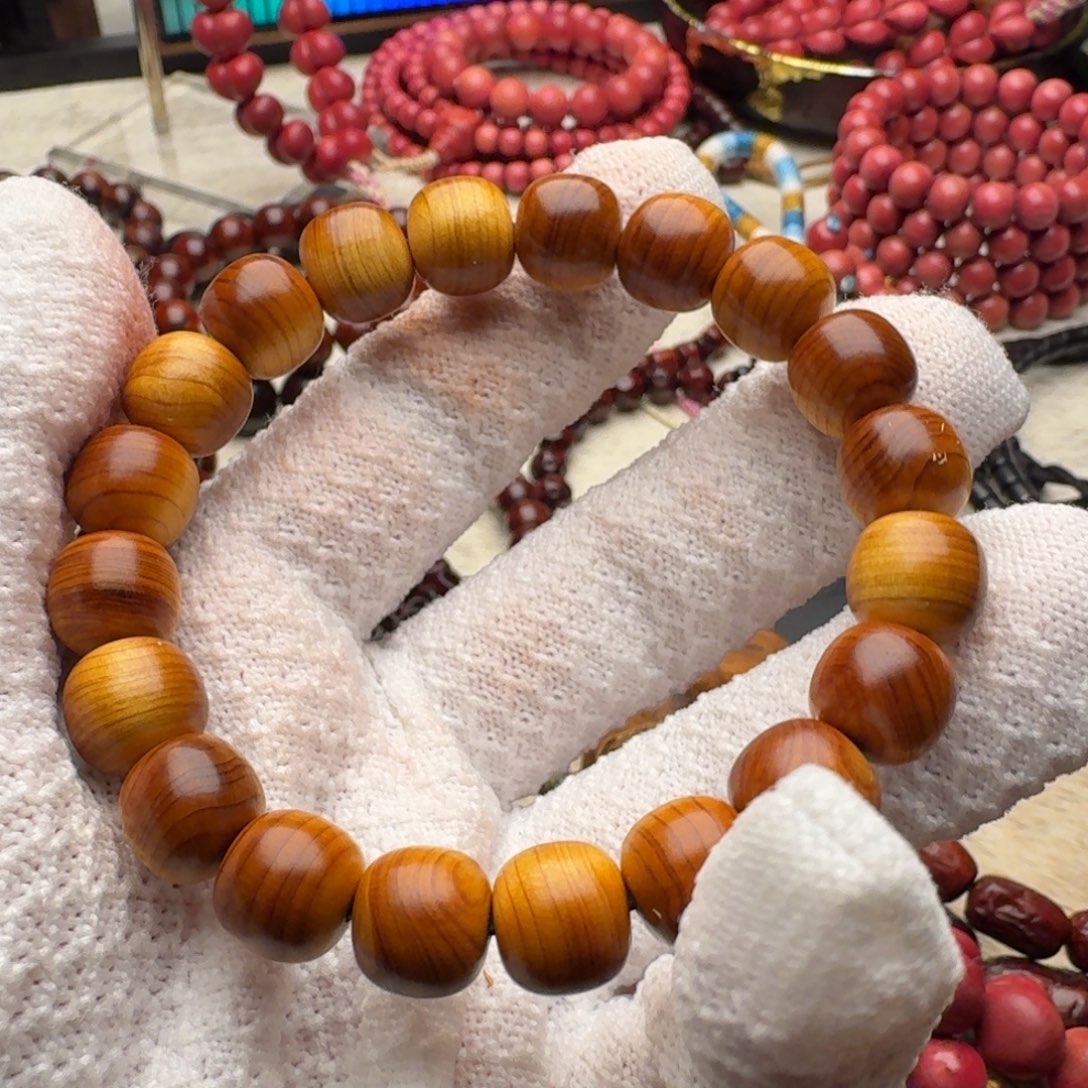 小叶紫檀手串/手链太行山玉化溏心红油崖柏