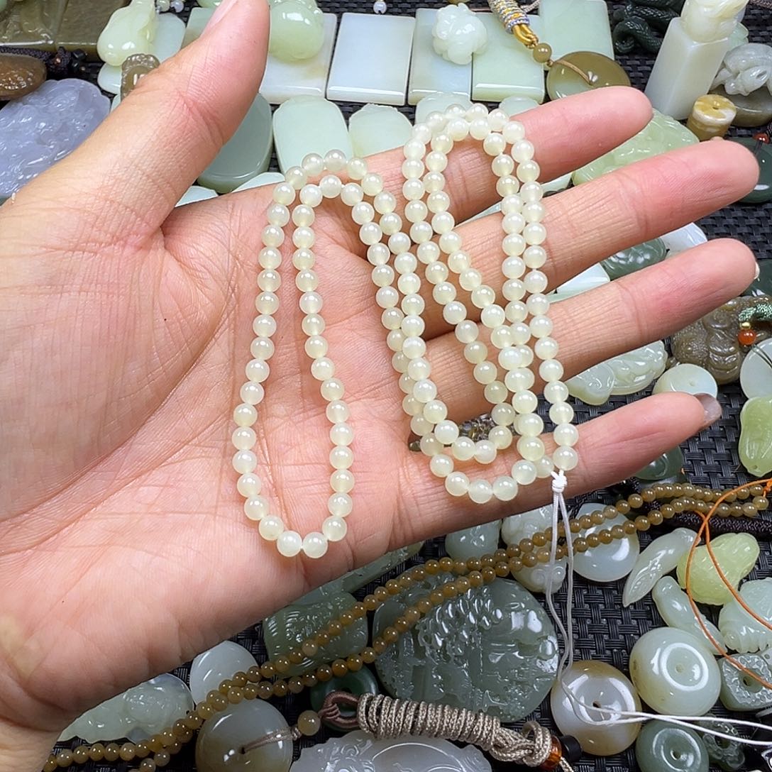 和田玉未镶嵌颈饰4多圈