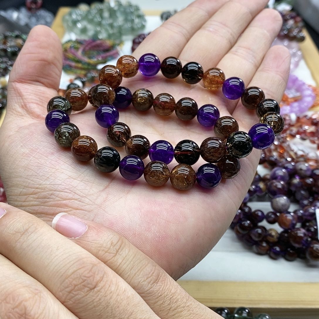 水晶手链未镶嵌多样性发货发一条