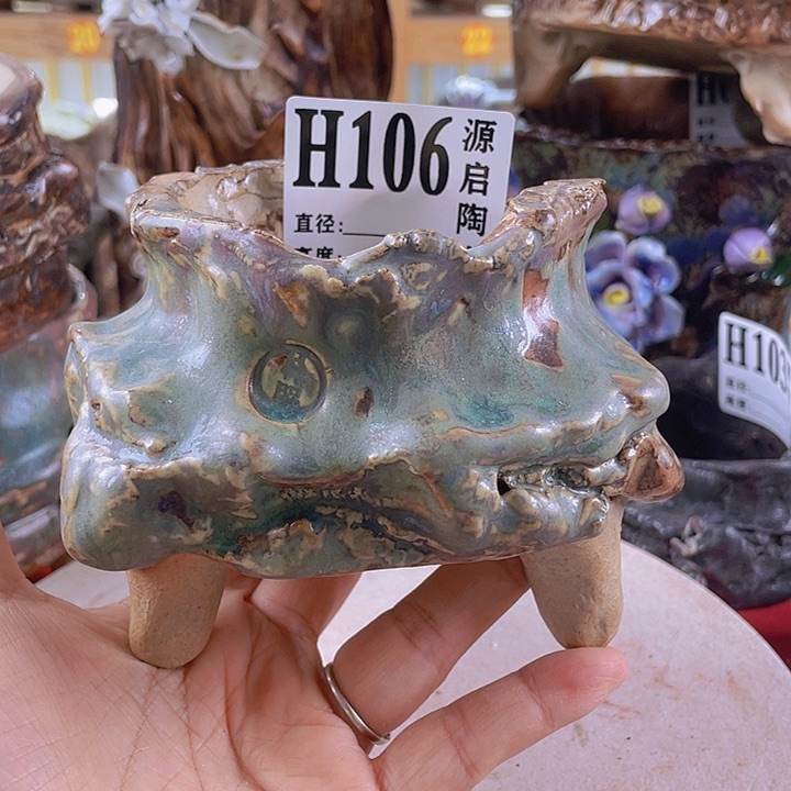 紫砂花盆景德镇陶瓷106瑕疵
