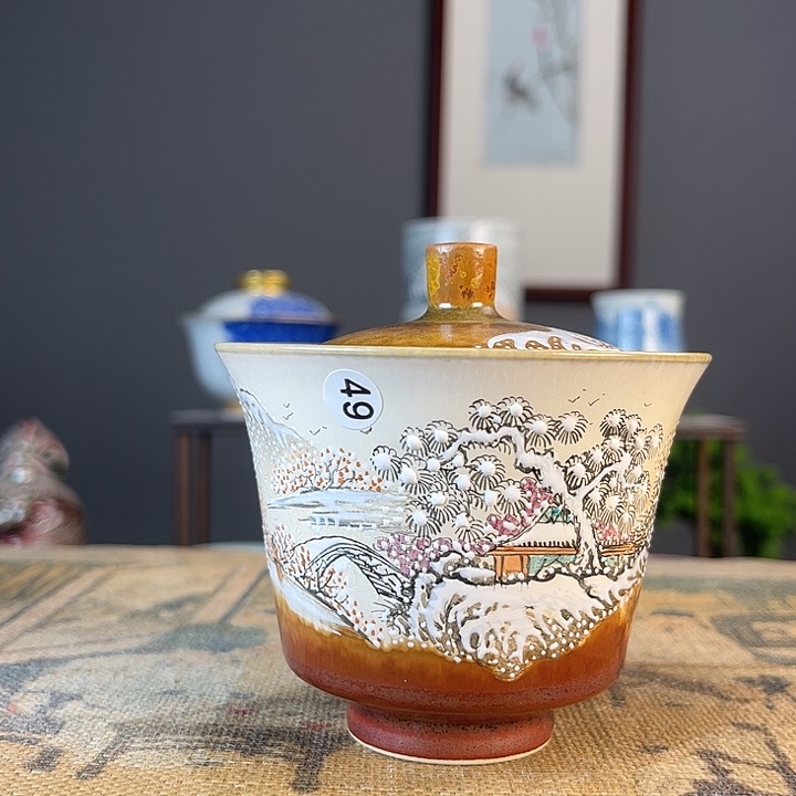 杯景德柴烧茶杯多人