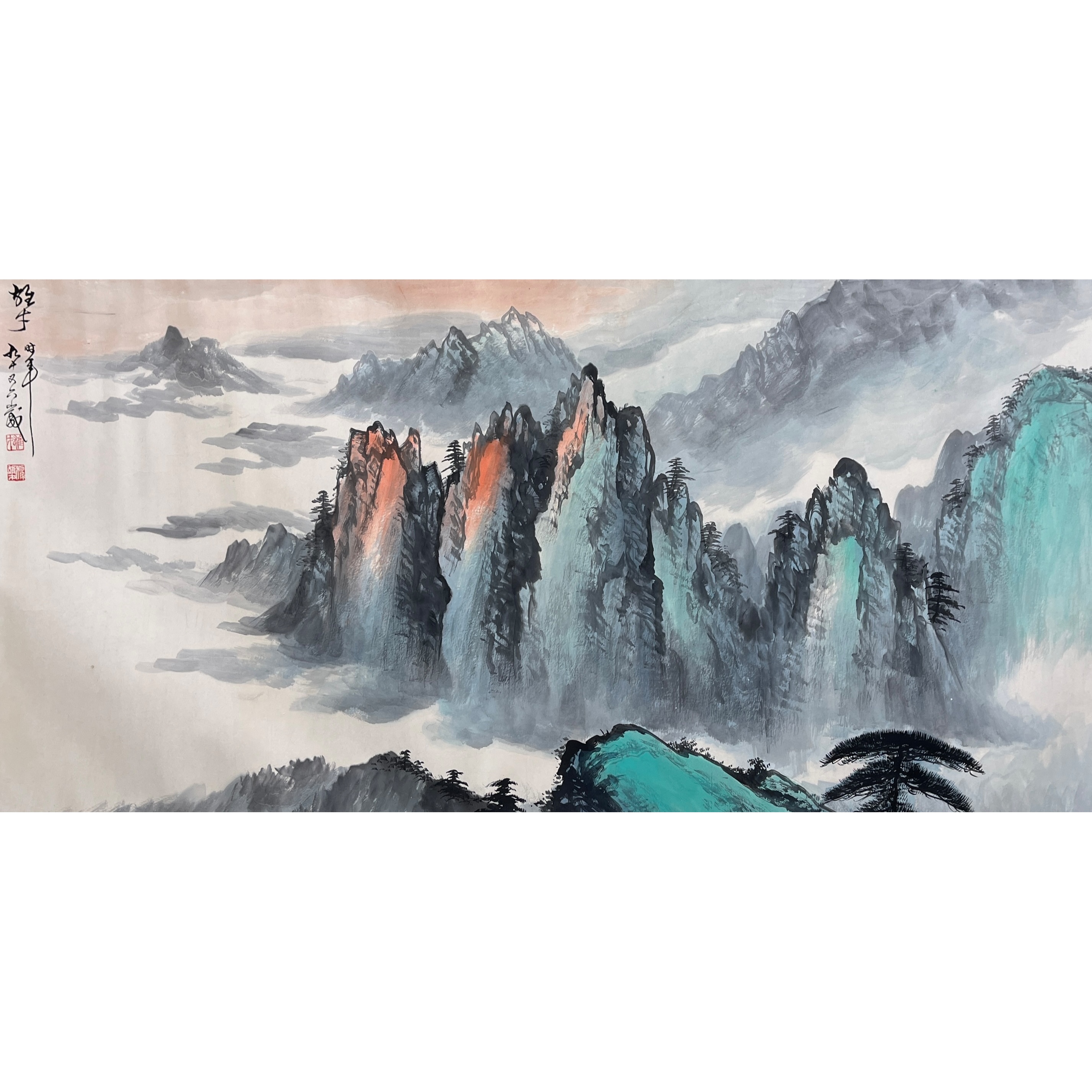 Lot 1020 黎雄才《山水画》136cm*68cm