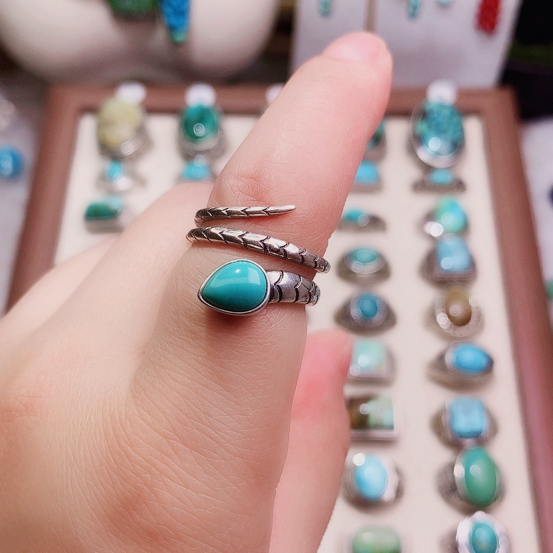 绿松石银S925镶嵌挂件