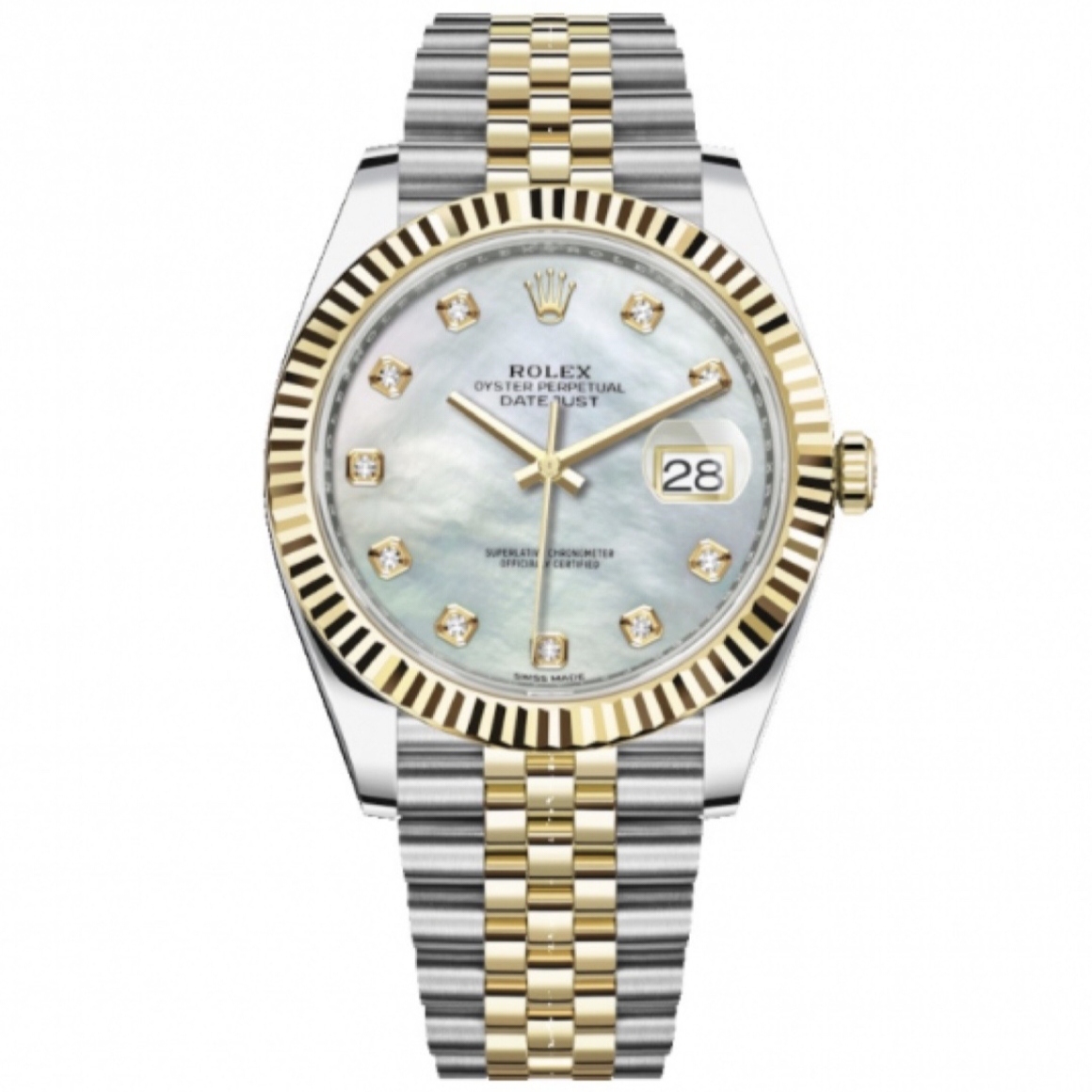 99新 Rolex/劳力士 单表/劳力士日志型126333贝母钻刻