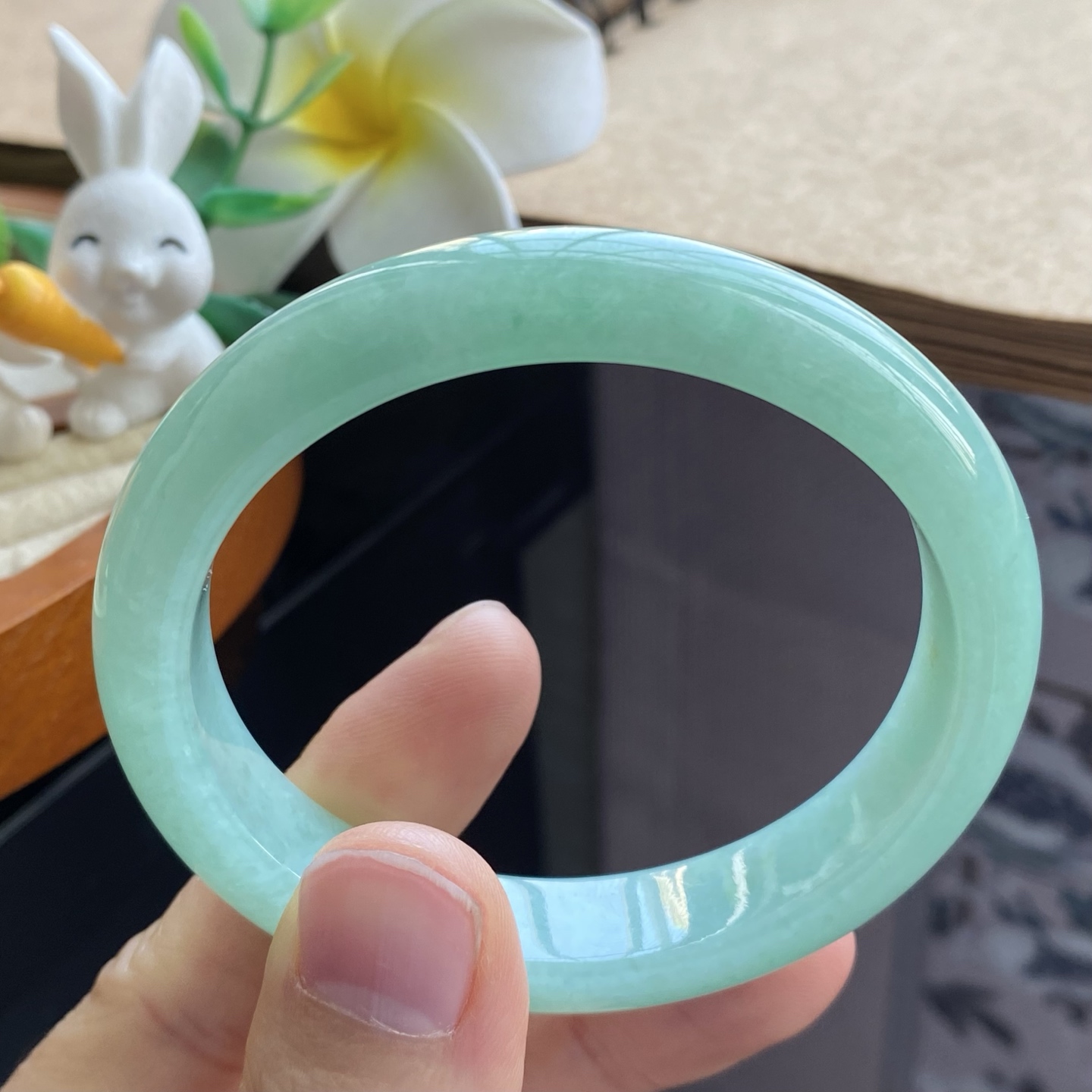 03.11批甜绿色贵妃镯1701号54.4-48.4-12.1-7.6贵妃 天然翡翠手镯