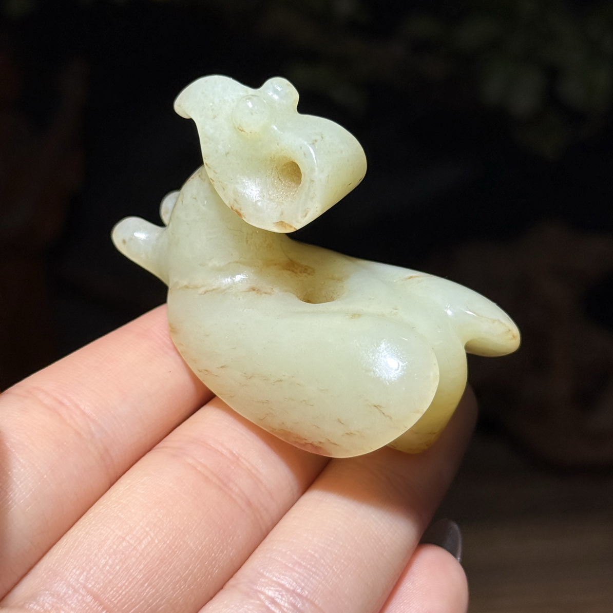 旧藏和田玉凤鸟香插