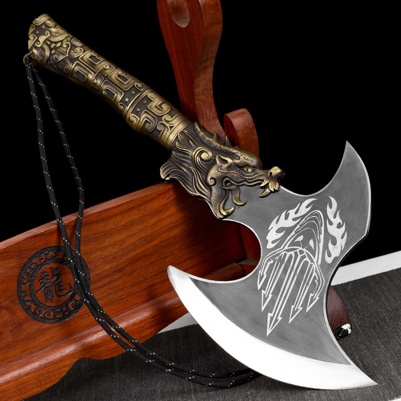 龙泉斧子手工斧头户外开山开路家用劈柴砍树砍伐斧野营斧营地斧