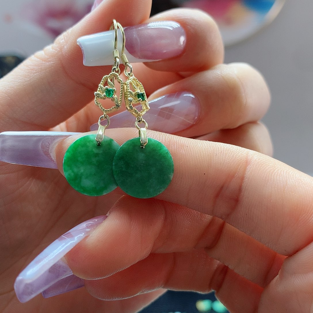 【闪购商品】翡翠耳饰银S925镶嵌，