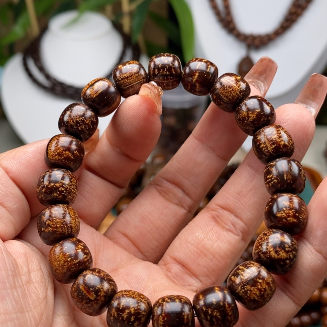 贡木手串/手链贡木10×11黑冰洒金龙