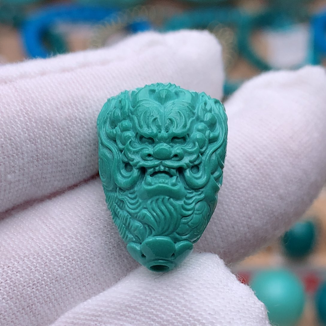 未镶嵌绿松石珠宝奇石14.5mm