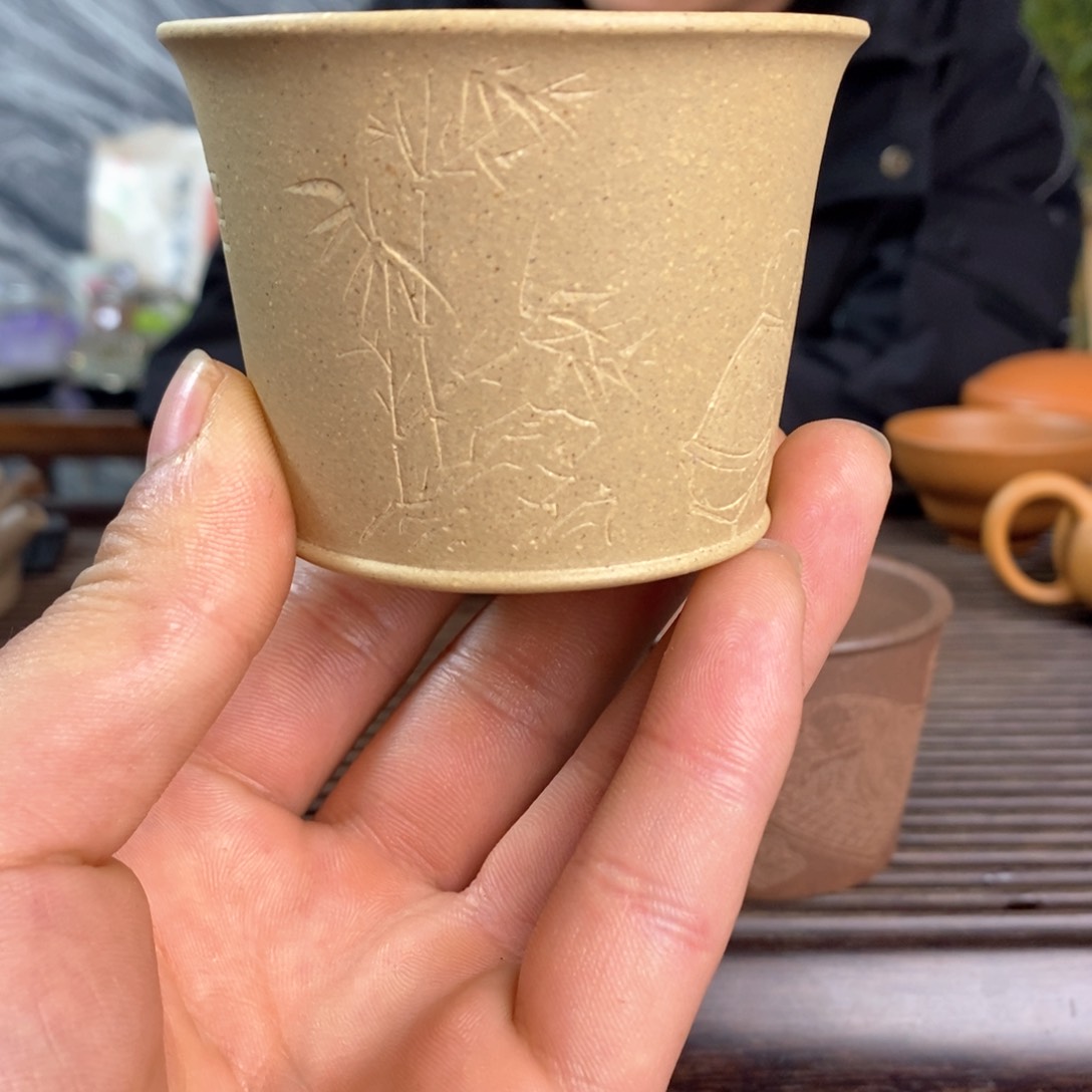 紫砂茶壶半手黄金段马蹄杯