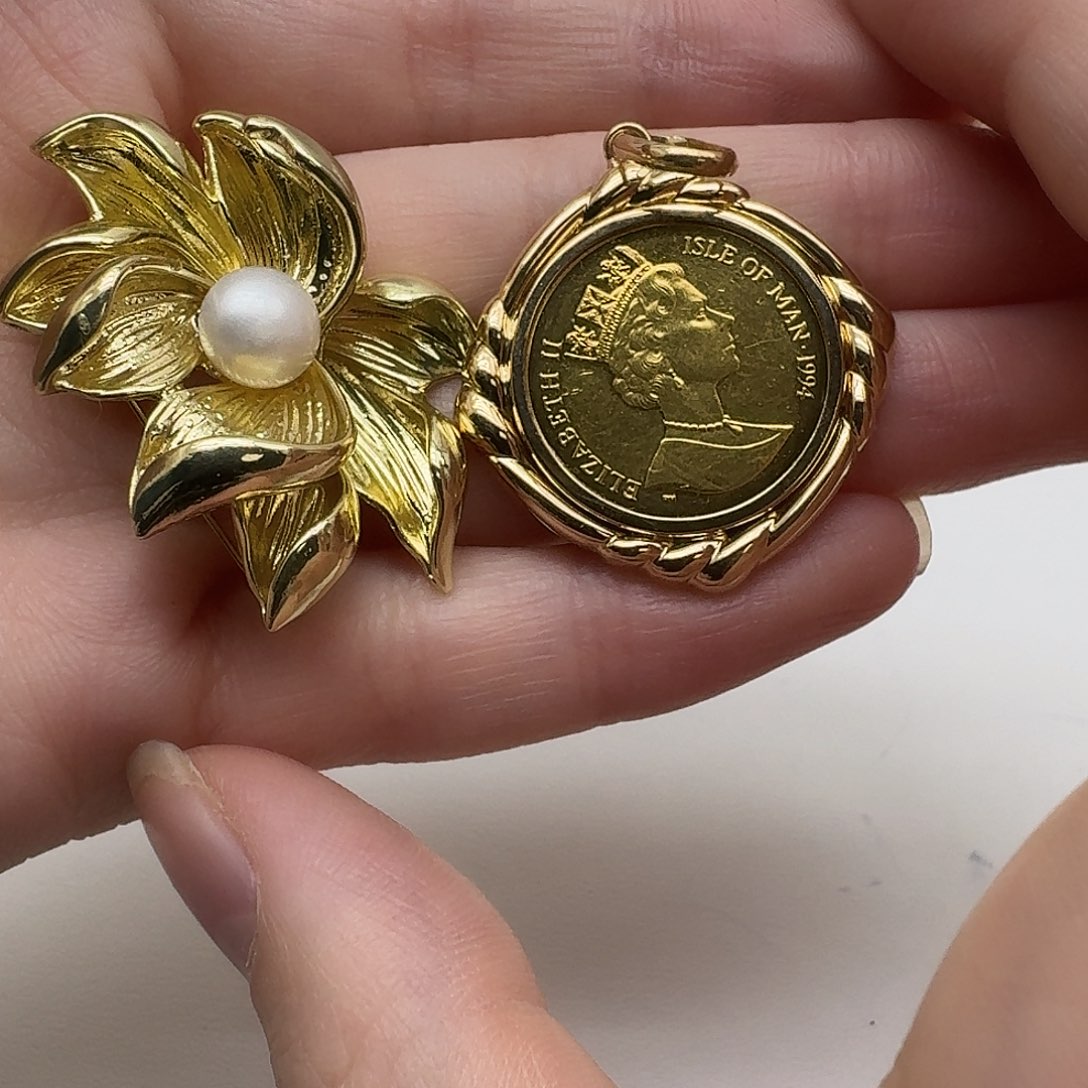 颈饰未镶嵌淡水珍珠金币999外围18