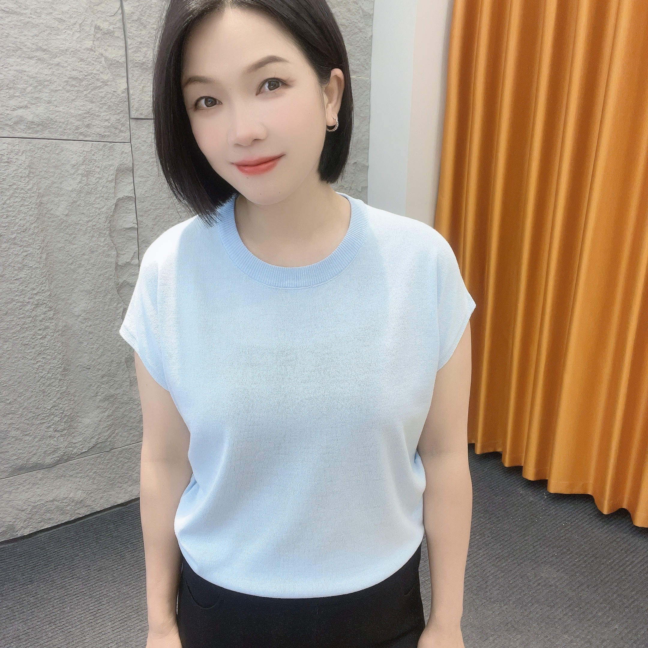 4064微胖夏季新款短袖针织衫蝙蝠袖【大米家专属】上衣显瘦百搭上衣