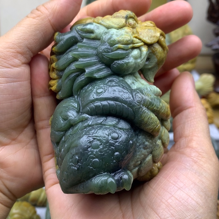 【闪购商品】岫岩河磨玉（透闪石质玉）手把未镶嵌隆*迪