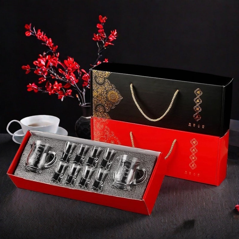 白酒杯礼盒套装玻璃分酒器家用烈酒一口杯小酒杯送礼高档中式酒具