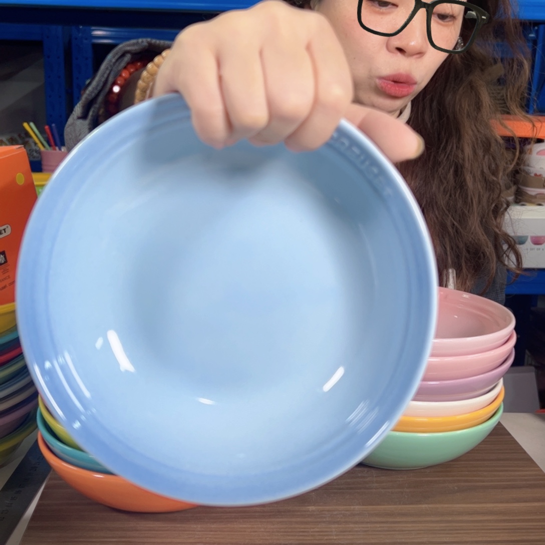 陶瓷水晶蓝燕麦碗