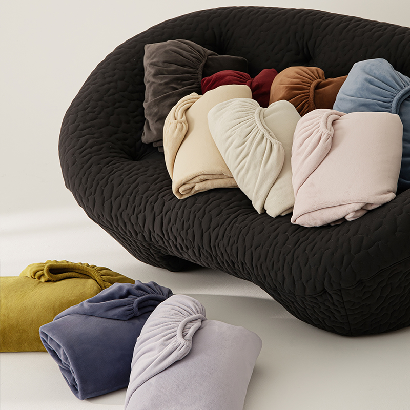 简约纯色高克重全消光云芙绒床单枕套单品秋冬加厚保暖床笠抗静电