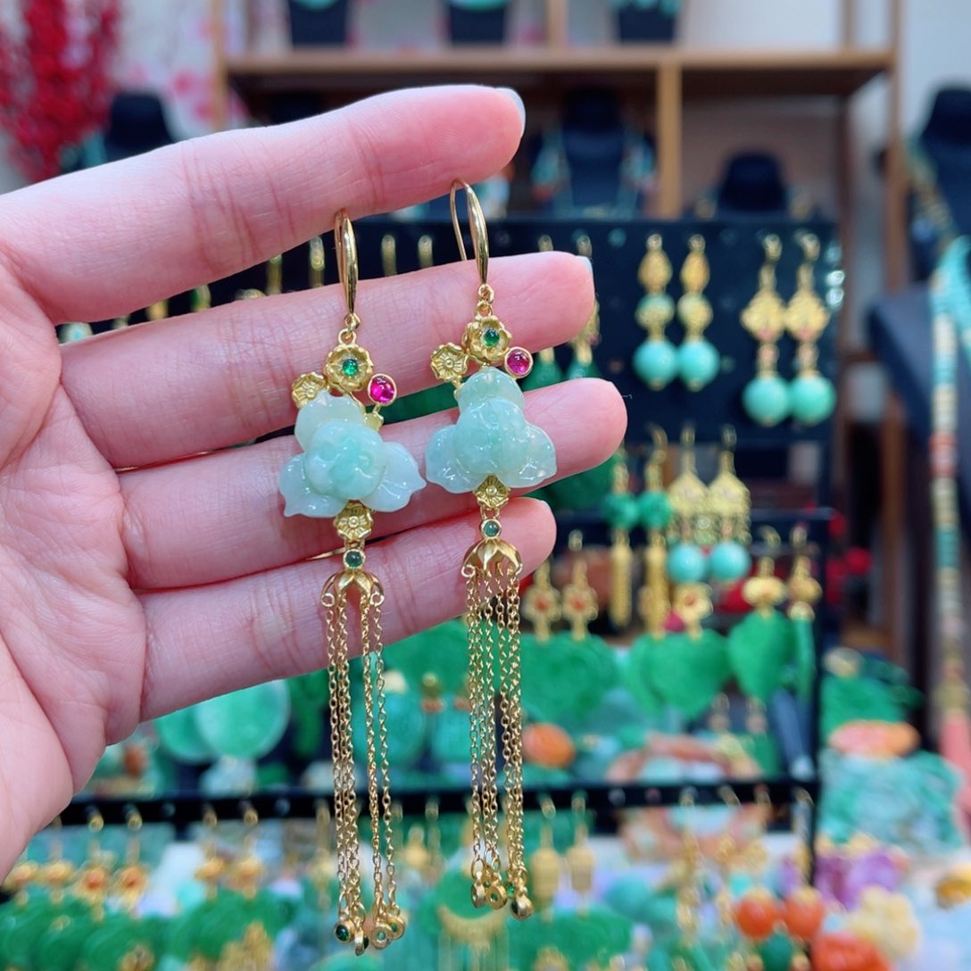 翡翠耳饰合金?**梦48小时鉴赏期