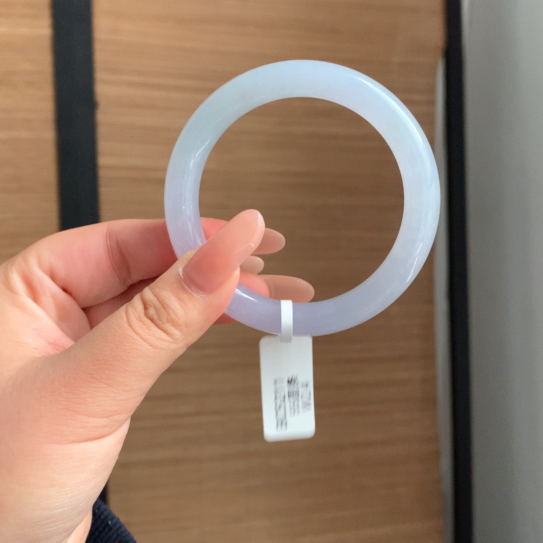 翡翠手镯（圆镯）未镶嵌 7 55冰紫圆条