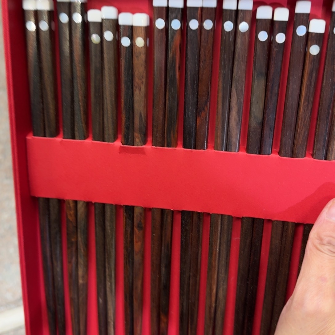 交趾黄檀（大红酸枝）酸枝镶嵌筷子