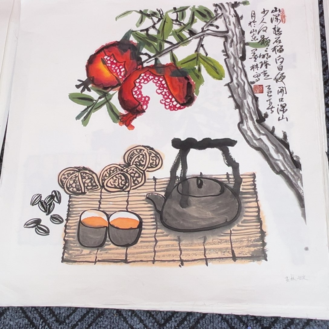 国画三尺斗方花鸟作品