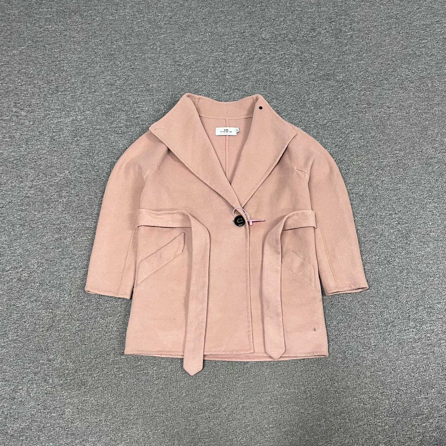 99新 AMIPARIS coach 粉色大衣M码