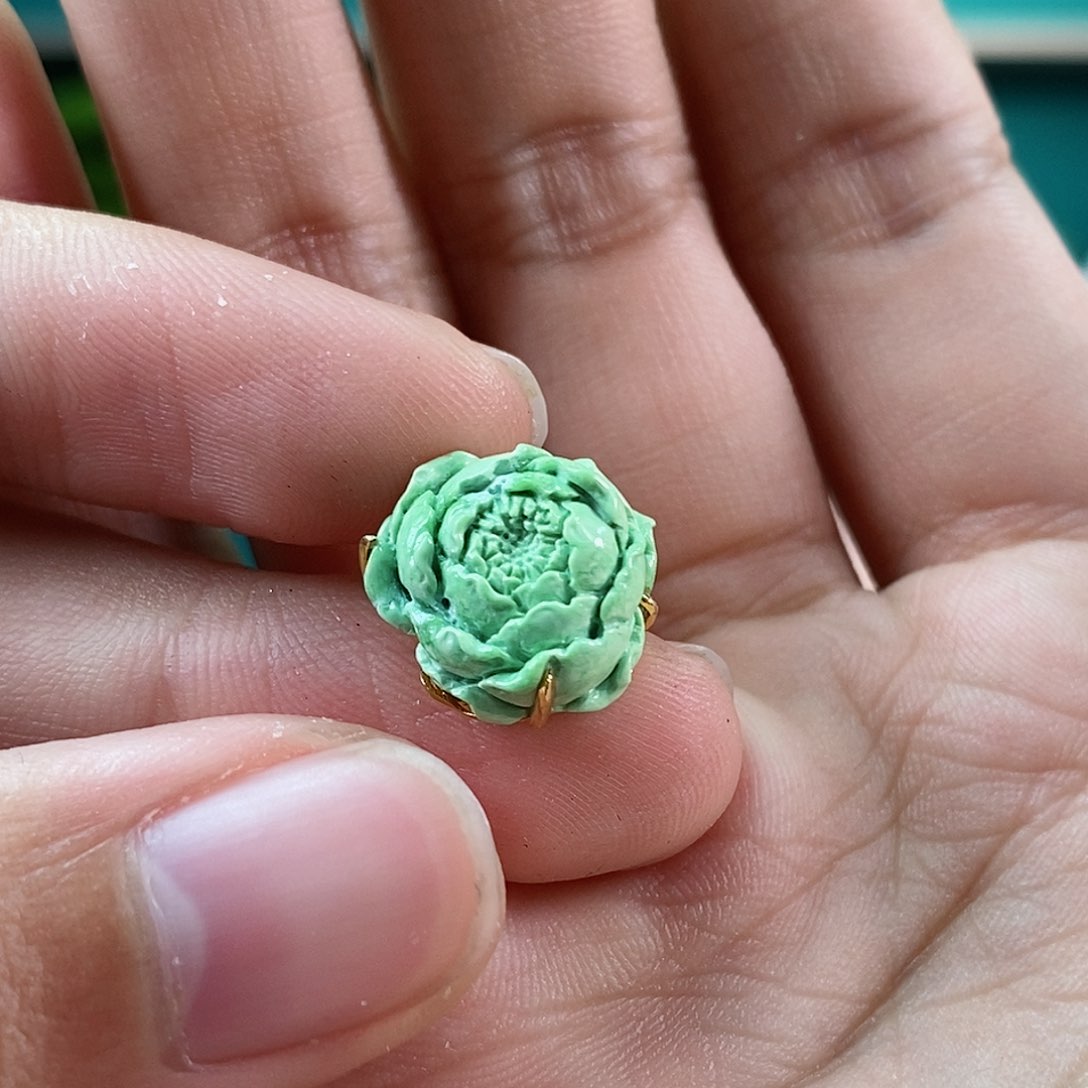 绿松石珠宝奇石18K金镶嵌