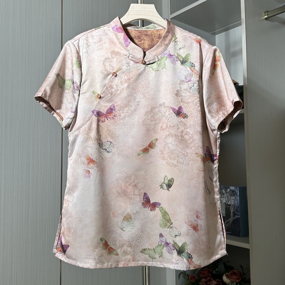 3202款【彩蝶】时尚洋气女士短袖上衣