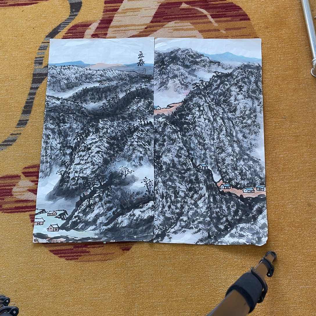 国画立春老师作品555555两张四尺四开