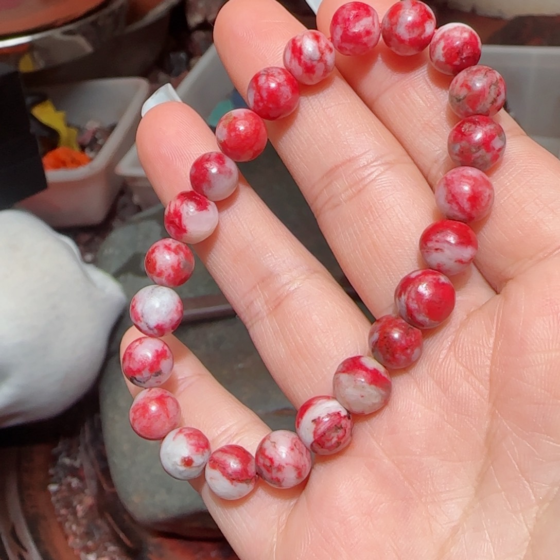 紫****天然辰砂原石手串22