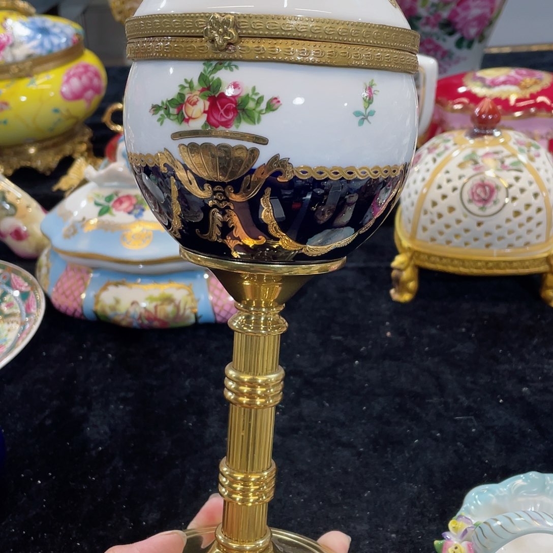 摆件铜配瓷香薰炉