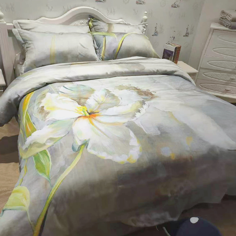 山东魏桥嘉嘉家纺数码印花四件套天丝棉床单款魏桥四件套