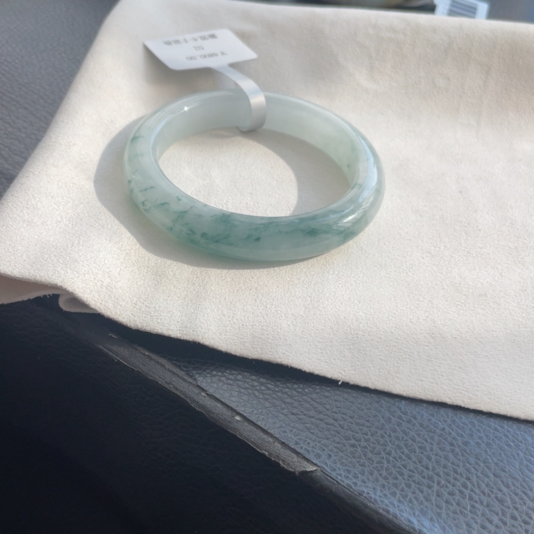 翡翠未镶嵌手镯纹52正圈