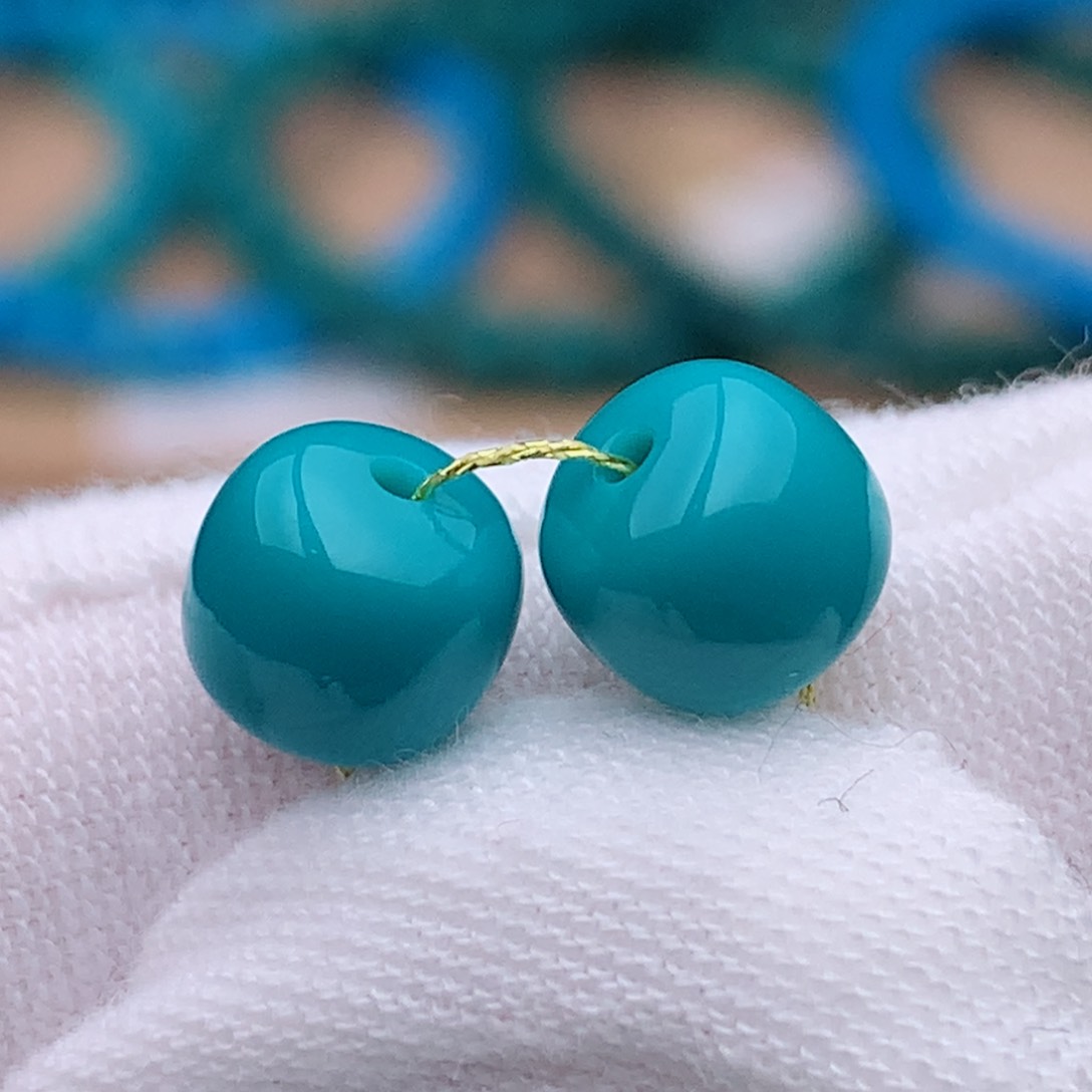 未镶嵌绿松石珠宝奇石7.1mm