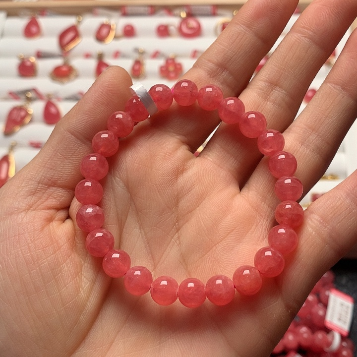 菱锰矿（红纹石）手串未镶嵌