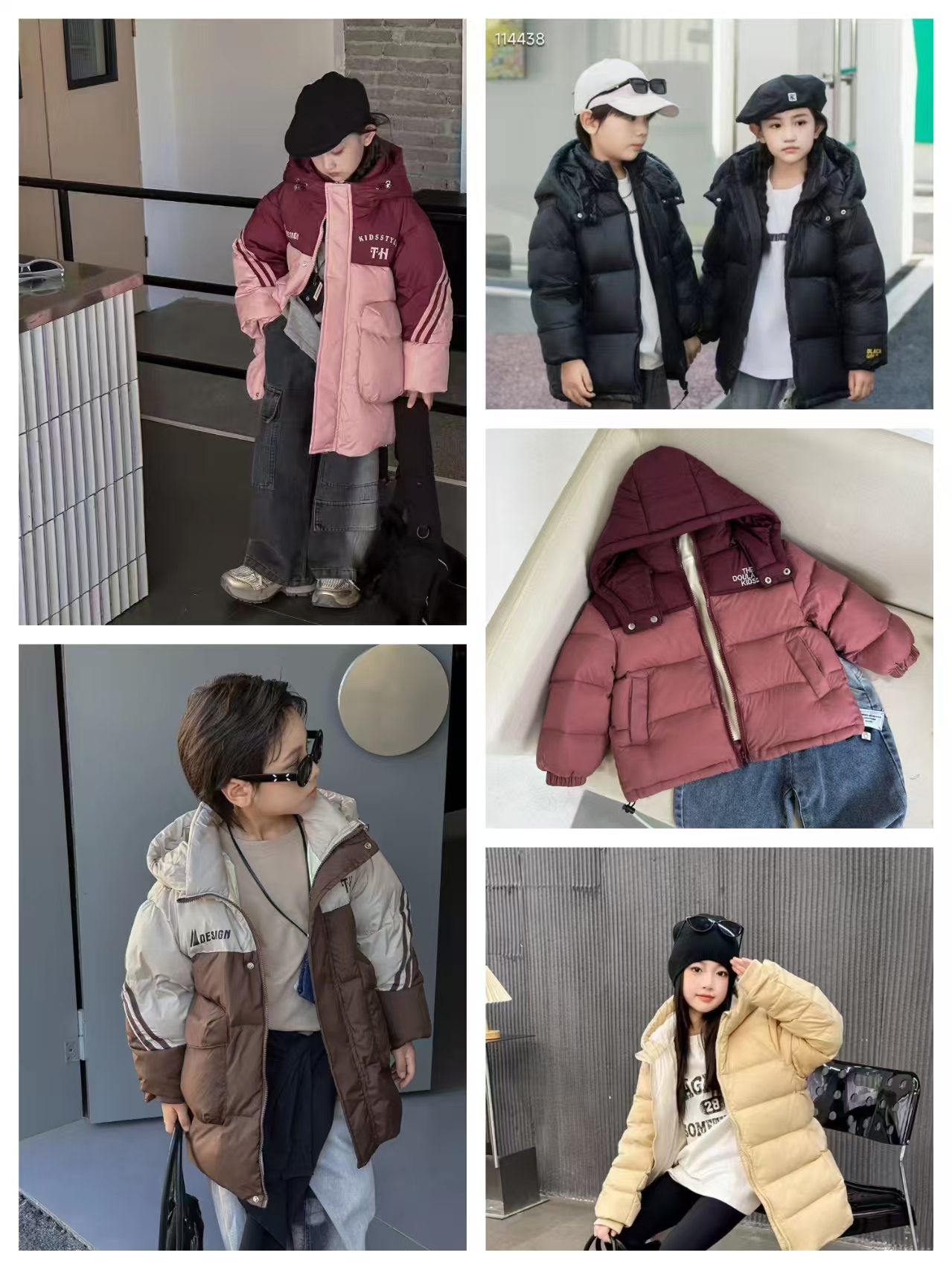 新001-040冬款编码加厚男童女童冬款外套小童中大童休闲时尚