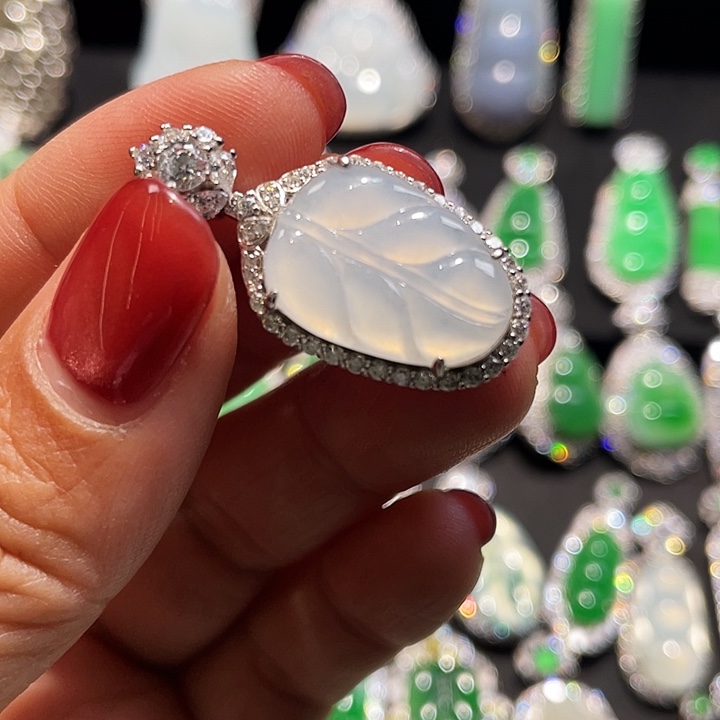 翡翠银S925镶嵌颈饰